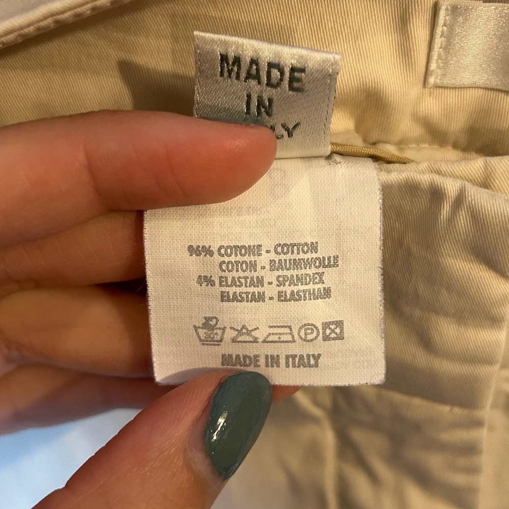 Gunex for Brunello Cucinelli Cream Stretch Trousers Made in Italy Womens 8 - Picture 7 of 7